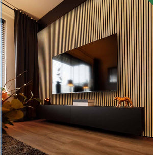 Akoestische wandpaneel (Latten wanden)| 60x280 cm | Eiken | 25 mm latten