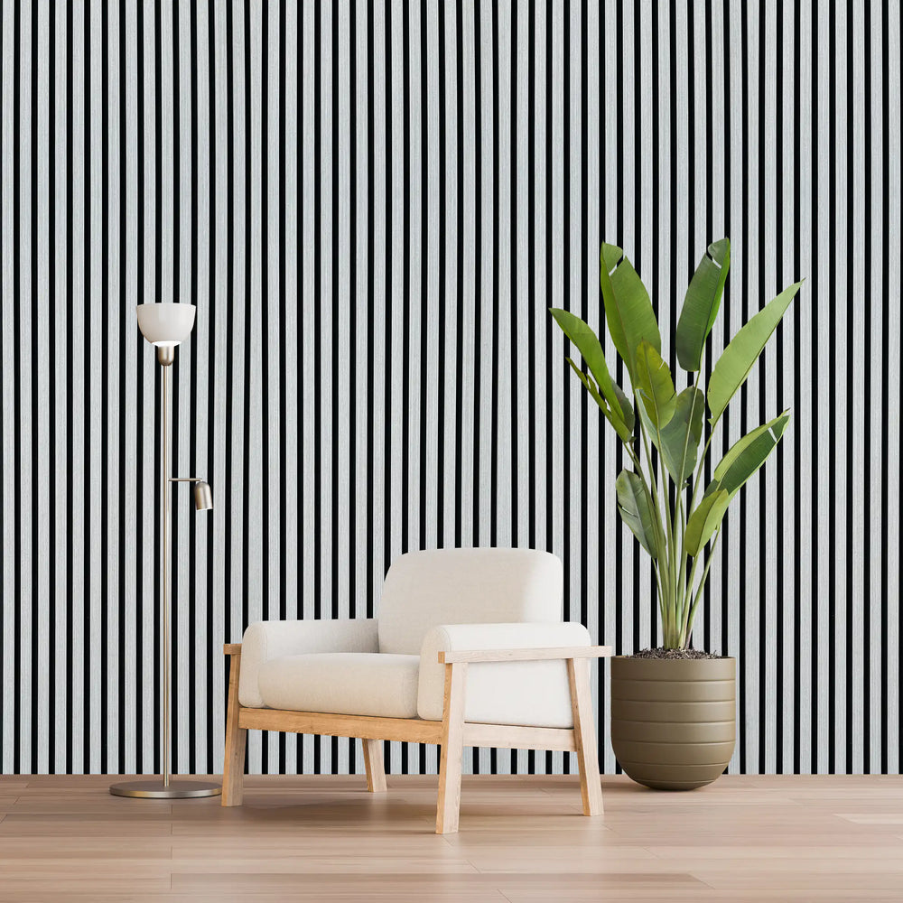 Akoestische wandpaneel (Latten wanden) | 60x280 cm | Wit | 25 mm latten