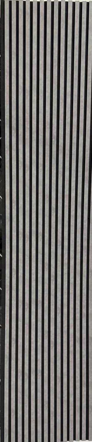 Akoestische Wandpaneel (Latten wanden) | 60x280 cm | Beton Look Donker Grijs| 25 mm Latten